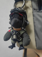 Handmade Bird Pilot Dark Version backpack clasp — waterproof fabric shell, gothic accessories — Awhisker