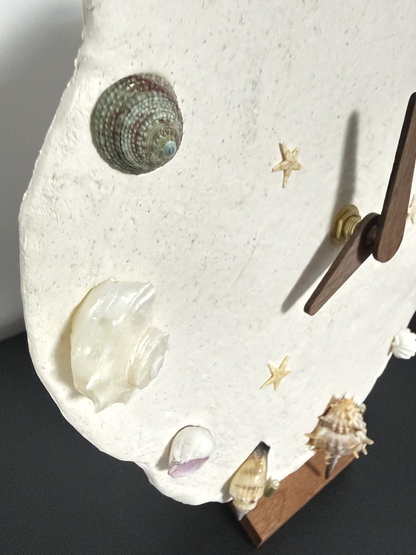The Tideless Shore — Seashell & Stone Coastal Desk Clock Material Kit