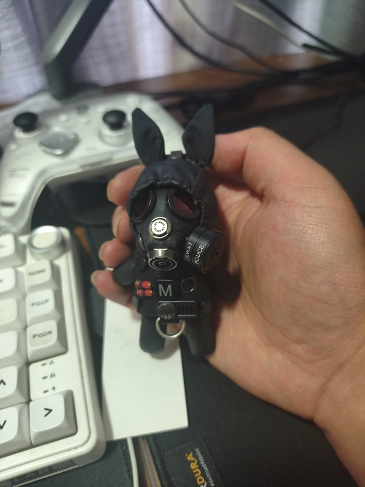 Gas Mask Rabbit — Steampunk Plush Keychain & Backpack Charm