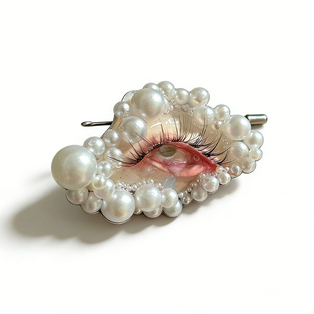 Illusion - Handmade Shell Eye Badge - Awhisker